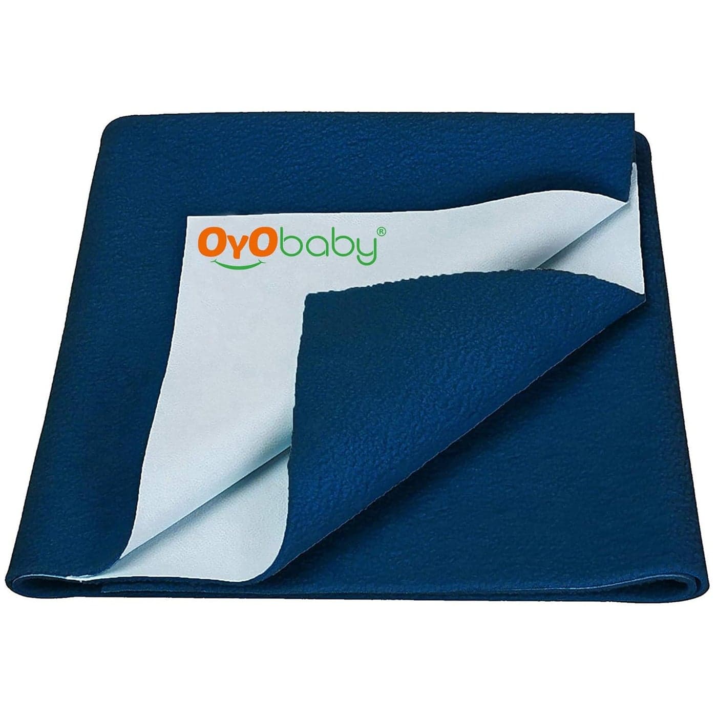 OYO BABY Cotton Waterproof Quick Dry Sheet For Baby Bed Pad Baby Bed Protector Sheet For Toddler Children Large 140Cm X 100Cm Dark Sea Blue