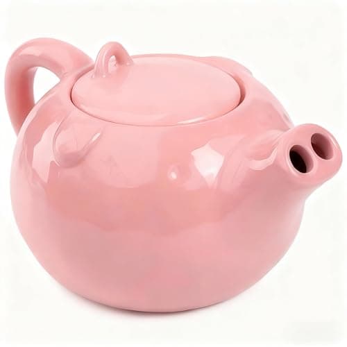 EWCEFIC Pink pig ceramics milk coffee pot, kettle, teapot, Cute mug,Creative, funny coffee pots and mugs,A white elephant gift for family and friends (large pig pot)