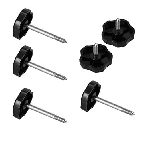 Htostar Racing 6 PCS Soft Top Window Frame Door Surround Knob Screws with Pin Compatible with Jeep Wrangler JK 4-Door 2007-2018 (2 Short+4 Long)