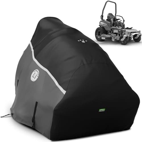 LI LIBZAKI 420D Zero Turn Mower Cover ,Waterproof 420D Marine Grade Fabric -Universal Fit for John Deer,Cub Cadet Zero Turn Up to 60" Lawn Mower Decks,Dimensions: 79" L X 46" WX 55" H-Gray