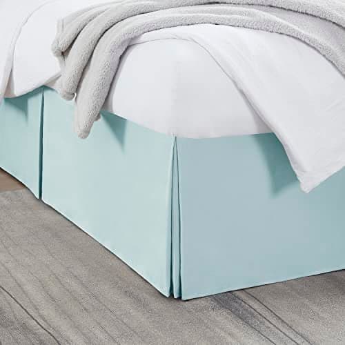 Nestl Light Baby Blue Full Bed Skirt Full Size Bed Skirt 14 Inch Drop Brushed Microfiber Bed Skirts Hotel Quality Pleated Bed Skirt Shrinkage Fade Resistant