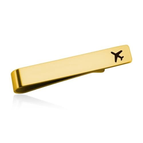 Gold Airplane Tie Clip for Pilot Gifts for Dad Uncle Father Pilot Tie Clips for Men Brother Boyfriend Pilot Accessories for Men Pilot Aviation Gifts for Friends Pilot Birthday Gift for Dad Uncle Son