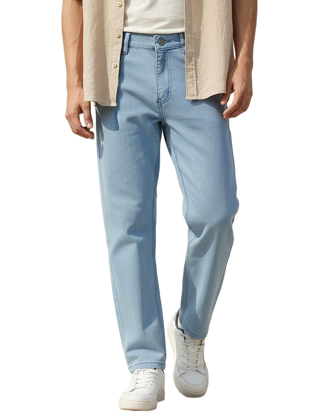 Urbano Fashion Men's Ice Blue Regular Fit Washed Jeans Stretchable (epsjeanreg-iceblue-34)