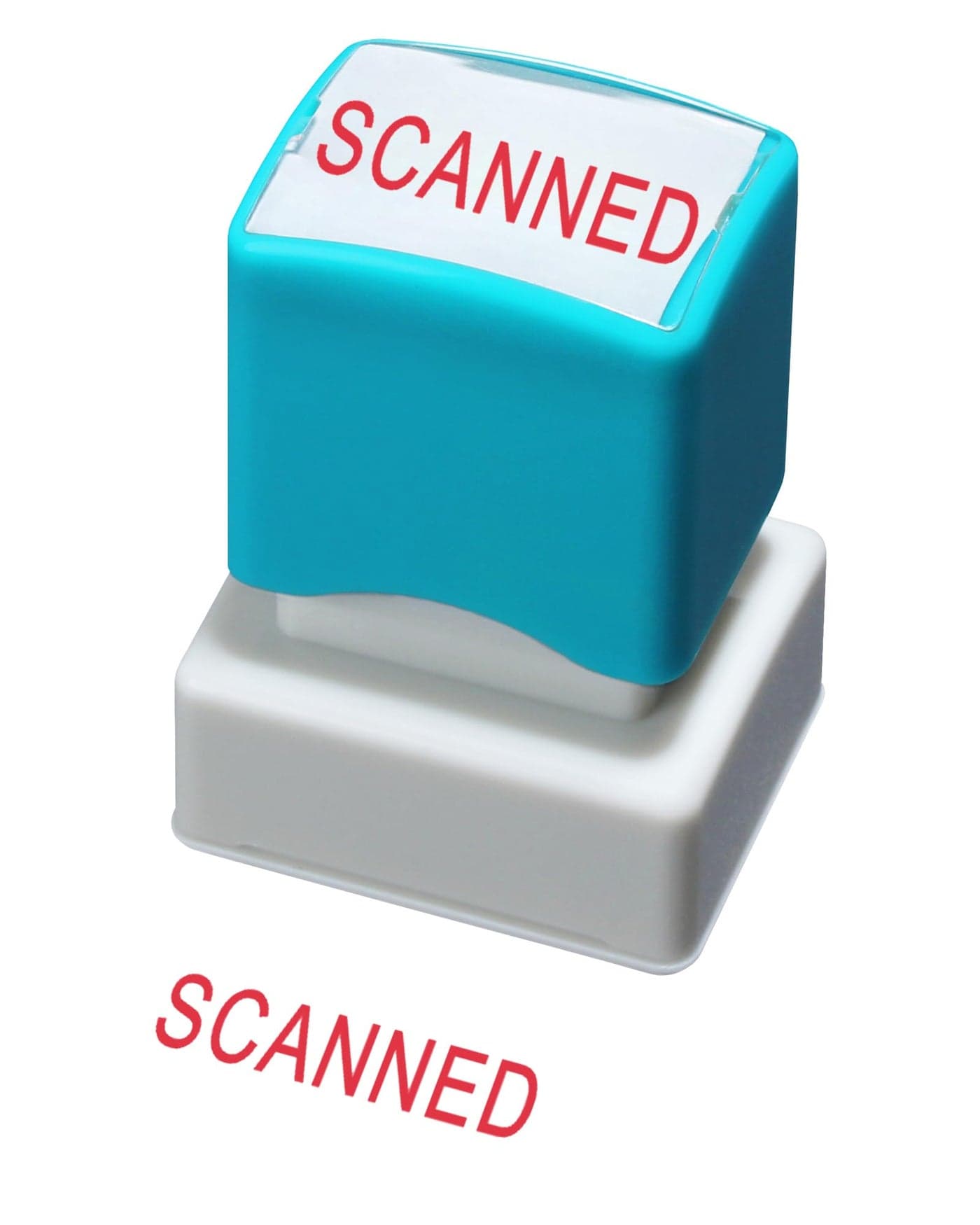 WAFJAMF Scanned Stamps–Message Stamp Pre-Inked Office Stamp Refillable Red Ink Preinstalled-Medium
