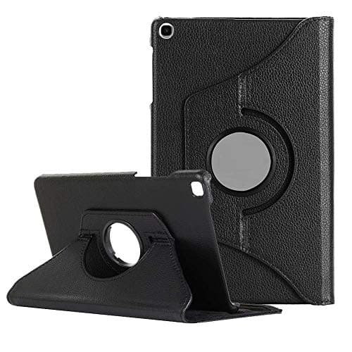 ABOUTTHEFIT 360 Degrees Rotate PU Leather Stand Flip Case Cover for Samsung Galaxy TAB A 2021 8.7" inch SM-T220 / T225 (Black)