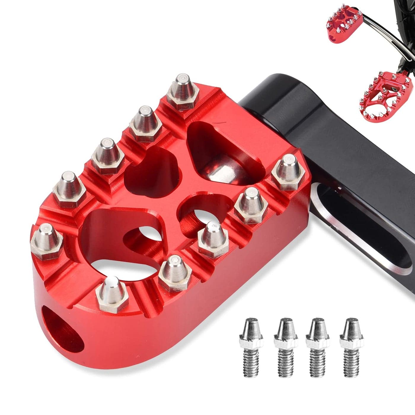 Goldfire AntiSkid Gear Knurled Motorcycle Shifter Peg Shift Peg 360 Roating MX Chopper Bobber Style for HD Touring Softail Sportster Dyna Red