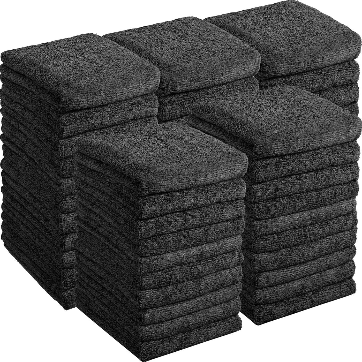 Shimeyao 40 Pack Bleach Proof Towels Microfiber Absorbent Resistant Hair Hand Towels Bulk Quick Dry 16 x 29 Inches for Barber Gym Bath Spa Shaving Black