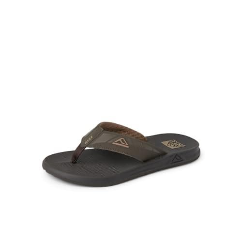 Reef Phantoms Mens Beach Flip Flop, Water Friendly, Soft and Supportive Molded Footbed, Brown, 6