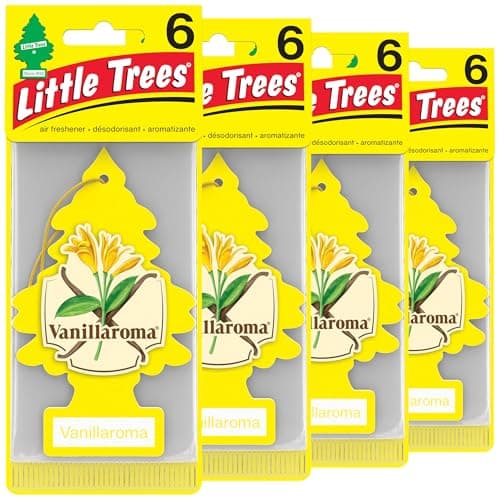 LITTLE TREES Car Air Freshener. Hanging Tree Provides Long Lasting Scent for Auto or Home. Vanillaroma, 24 Air Fresheners