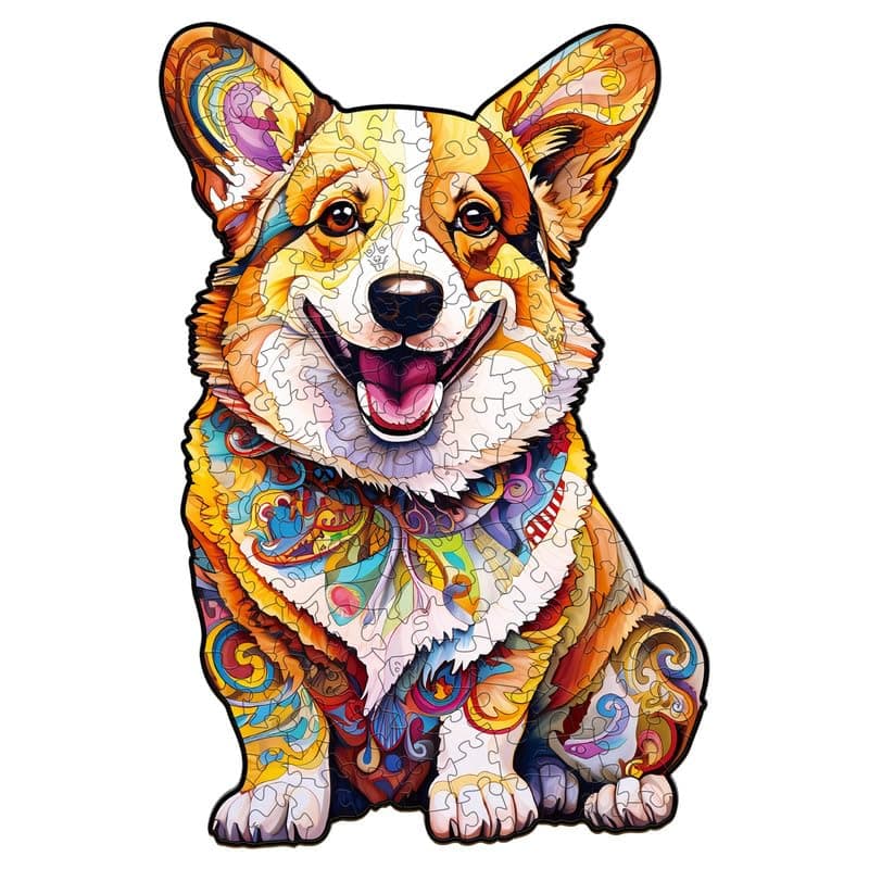 Jigfoxy Wooden Puzzles for Adults Clever Corgi Dog Wood Puzzle for Adults Unique AnimalShaped Wooden Jigsaw Puzzle Christmas Thanksgiving Gifts for Family and FriendsL133 88in220pcs
