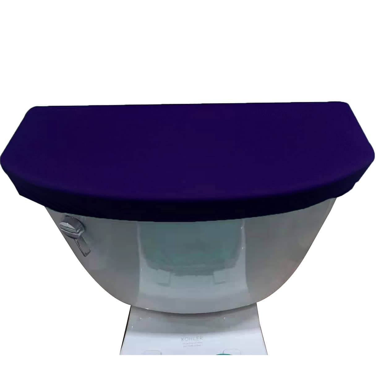 Madeals Velvet Toilet Tank Cover Soft and Absorbent Comfortable Bathroom Toilet Tank Lid to Fit Different Sizes of Toilet Tank Navy Blue