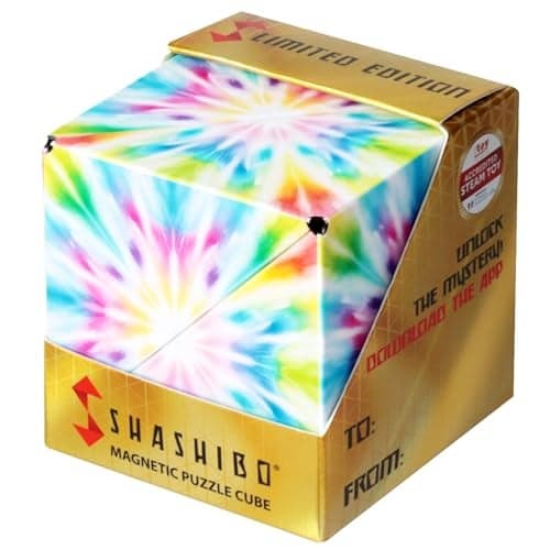 SHASHIBO Easter Edition Shape Shifting Box STEM Magnetic Fidget Cube with Over 100 Shapes Creative Easter Themed Toy for Basket Stuffers Gift for Kids Tie Dye Twist
