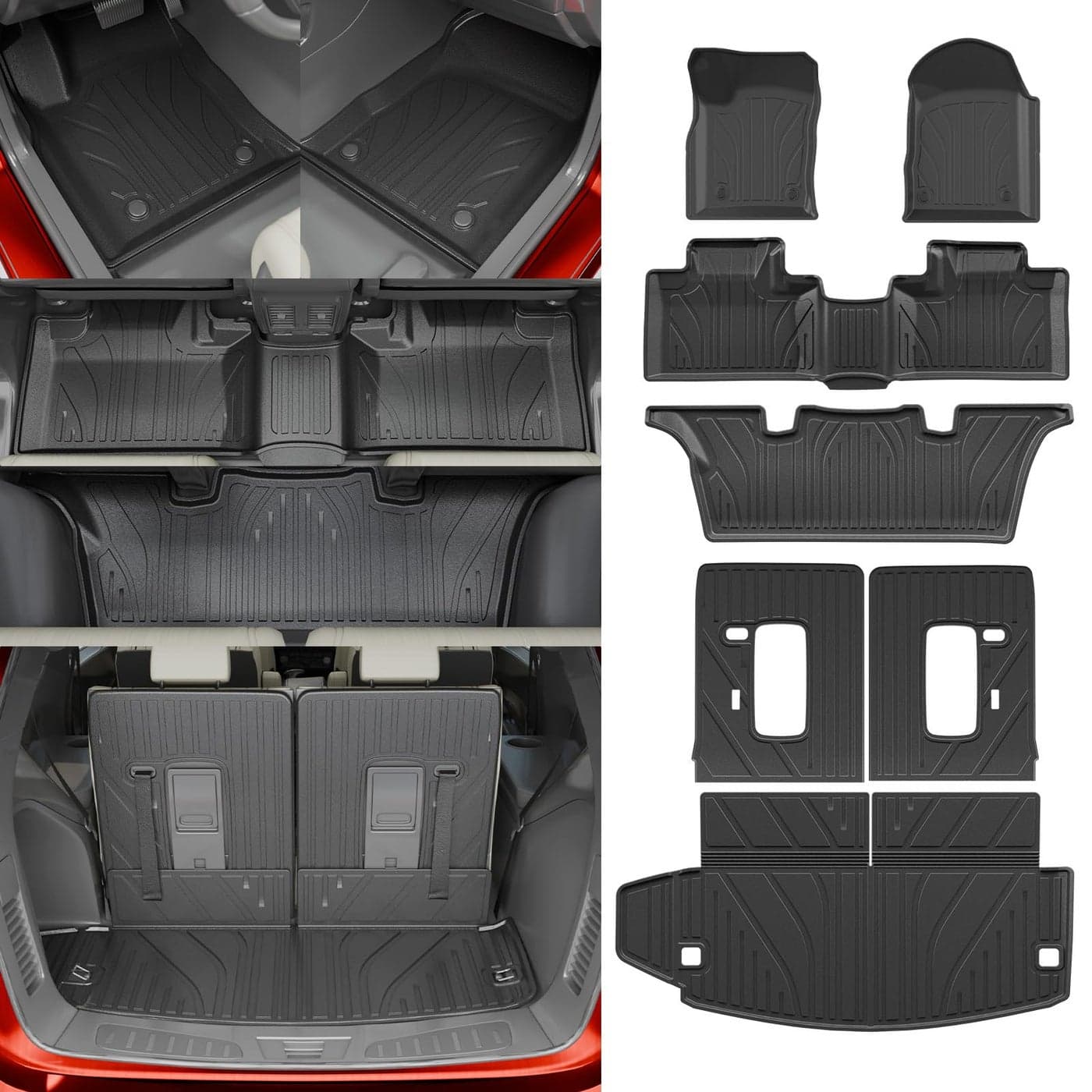 Dattumar Floor Mats Compatible with 20162024 2025 Dodge Durango 6Seater Trunk Mat Cargo Liner All Weather Back Seat Cover 2024 Durango Accessories Trunk Mat3rd Row Backrest MatsFloor Mats