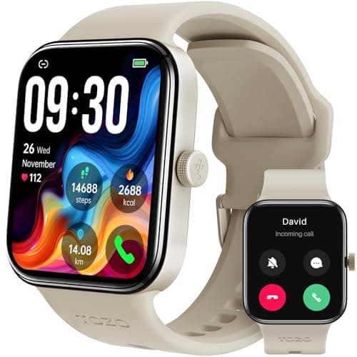 TOZO AMOLED S4 AcuFit One Smart Watch 178 UltraClear Screen for Men Women CallAnswer Fitness Tracker Sleep Monitor IP68 Waterproof for iOS 110 Android 90 Gold