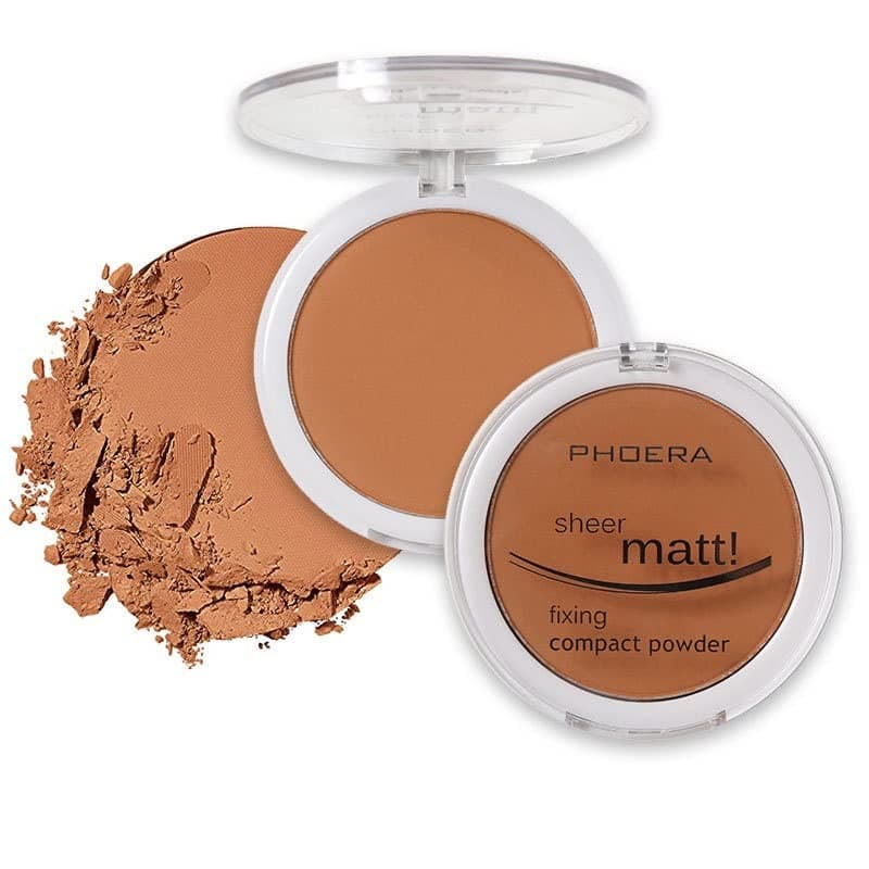 2 Pack PHOERA Matte Face Powder Control Oil Brighten Skin Color Cover Blemish Makeup Face Setting Setting Powder Foundation 207Sand