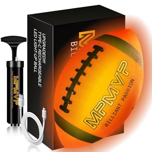 Cadyaw Light Up Football for Boys 812 Rechargeable Glow Football Official Size 9 Great for Graduation Gifts Outdoor Yard Games Teen Sports School Play