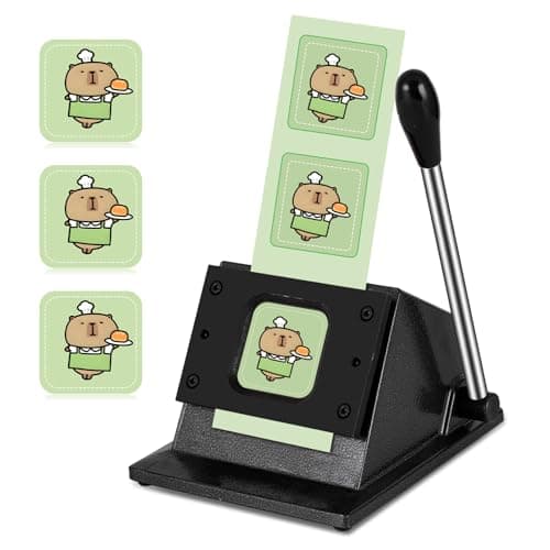 2" Square Button Paper Cutter 60x60mm Square Paper Punch Square Fridge Magnets Badge Maker Square Punch for Button Making Scrapbooking Paper Crafting (Cut 55x55mm)