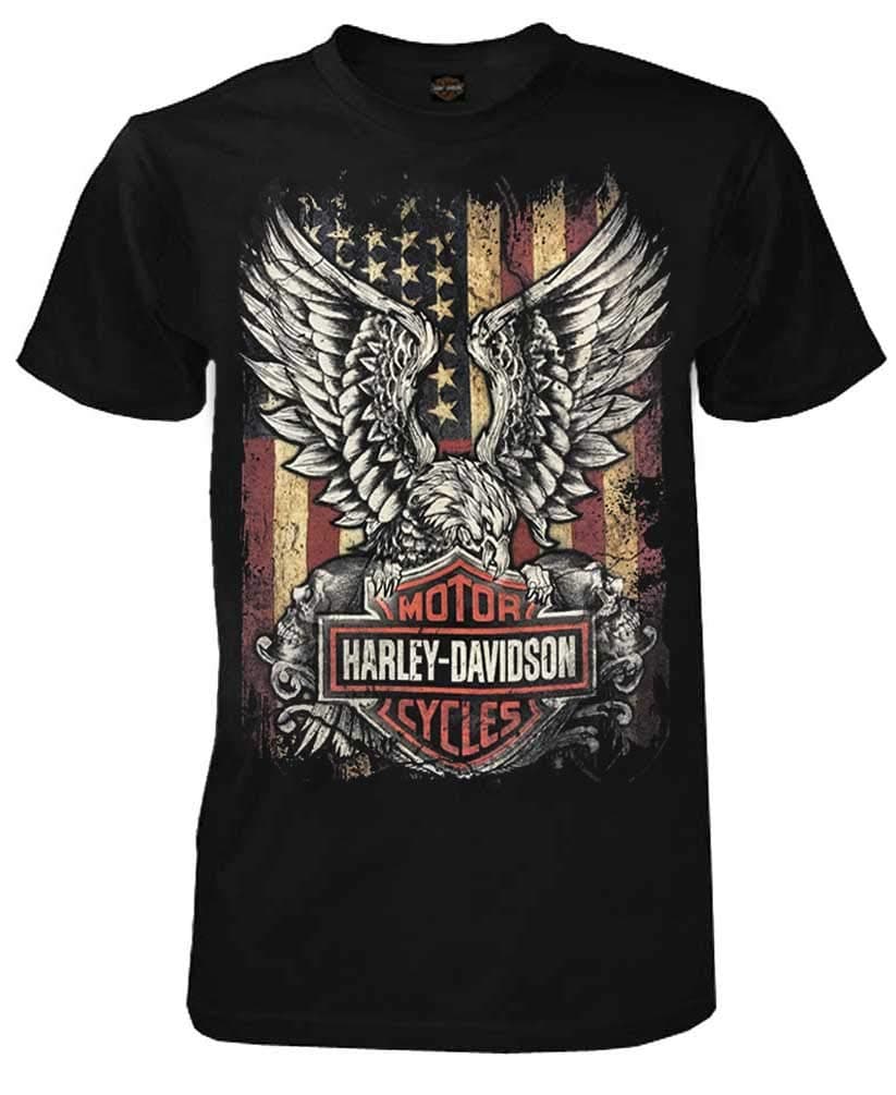 HarleyDavidson Mens Custom Freedom Short Sleeve Crew Neck Tee Black 4XL