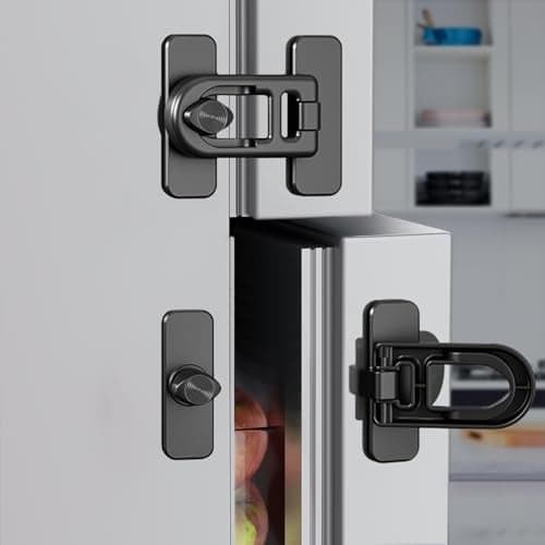 KIZZHISI 5 Pack Baby Proofing Cabinet Locks NoTool Adhesive Child Proof Refrigerator Lock Oven Lock Child Safety Fridge Lock Dishwasher Drawers Cabinets Strong Hold Easy to Install Black