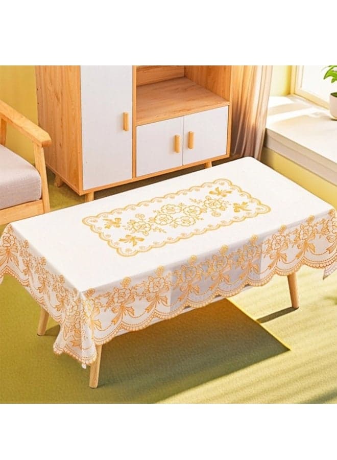 Rectangle Tablecloth 135x180cm Wrinkle Free PVC Waterproof Table Cloths Cover - Dinning Table Cloth for Dining Table Kitchen Birthday Party Picnic Indoor Outdoor - Waterproof, Oil-Proof, Easy to Clean