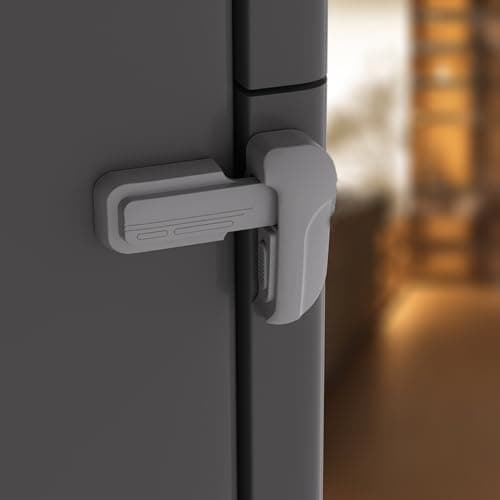 HEOATH 2 Pack Upgrade Child Proof Refrigerator Lock with Two Ways to Open Home Fridge Freezer Door Lock Latch Catch to Keep Door Closed no Tools Need or Drill Grey
