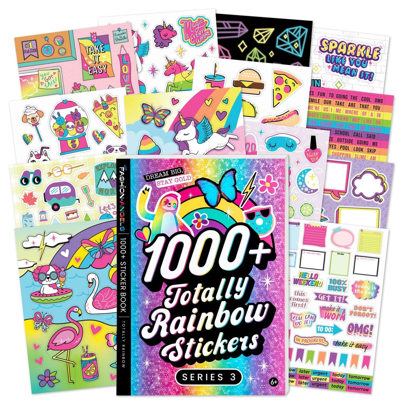 Fashion Angels 1,000+ Totally Rainbow Sticker Book, Includes Fun & Colorful Craft Stickers, Ideal for Accessorizing Kids & Teens Notebooks, Journals & More