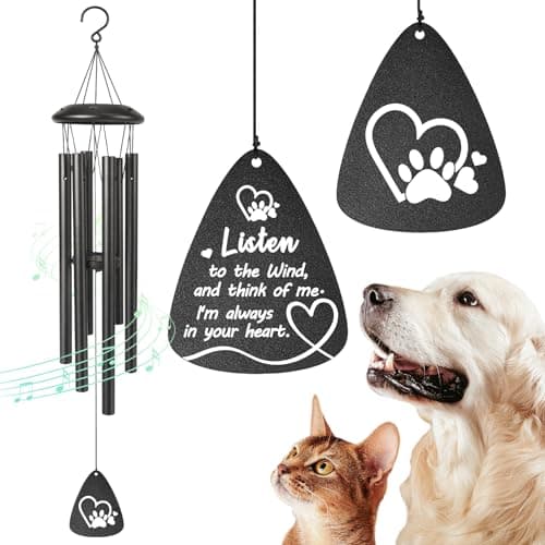 Dog Memorial Gifts for Loss of Dogs25 Sympathy Wind Chimes Loss of Pet Sympathy Gift in Memory of Dogs RemembranceBereavement GiftsMemorial Wind Chime of Dog Passing Away Gift for OutsideBlack