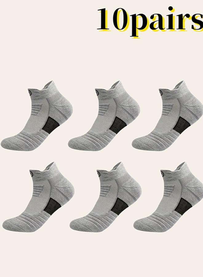 Pack of 10 -Contrast Tab Short Crew Socks