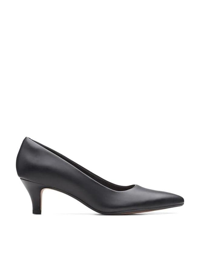 Clarks womens Linvale Jerica Pump, Black Leather, 6.5 US