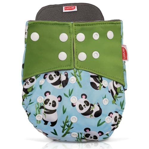 LuvLap Reusable Baby Cloth Diaper, Double Leak Guard, High Absorption, Quick dry, Stain-Proof Comfort & Protection, 3m+, adjustable waist & height with snap buttons, Absorbent insert, Pink Umbrella