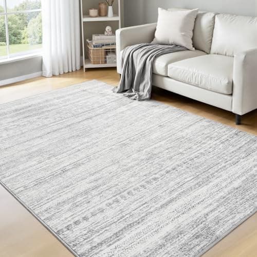 4x6 Area Rugs for Living Room Machine Washable Rug Distressed Indoor Carpet Neutral Moroccan Boho Rug Ultra Soft Area Rug for Bedroom Dining Room Playroom Office Grey