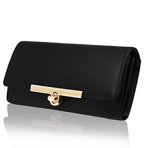 ALSU Women's Wallet | Stylish Purse for with Phone Pocket,4 Card Pocket and Multiple Compartment| Party Clutch for Girl | Lock Closure | Travel Hand Purse for Women| Office Bag for Women (Black)