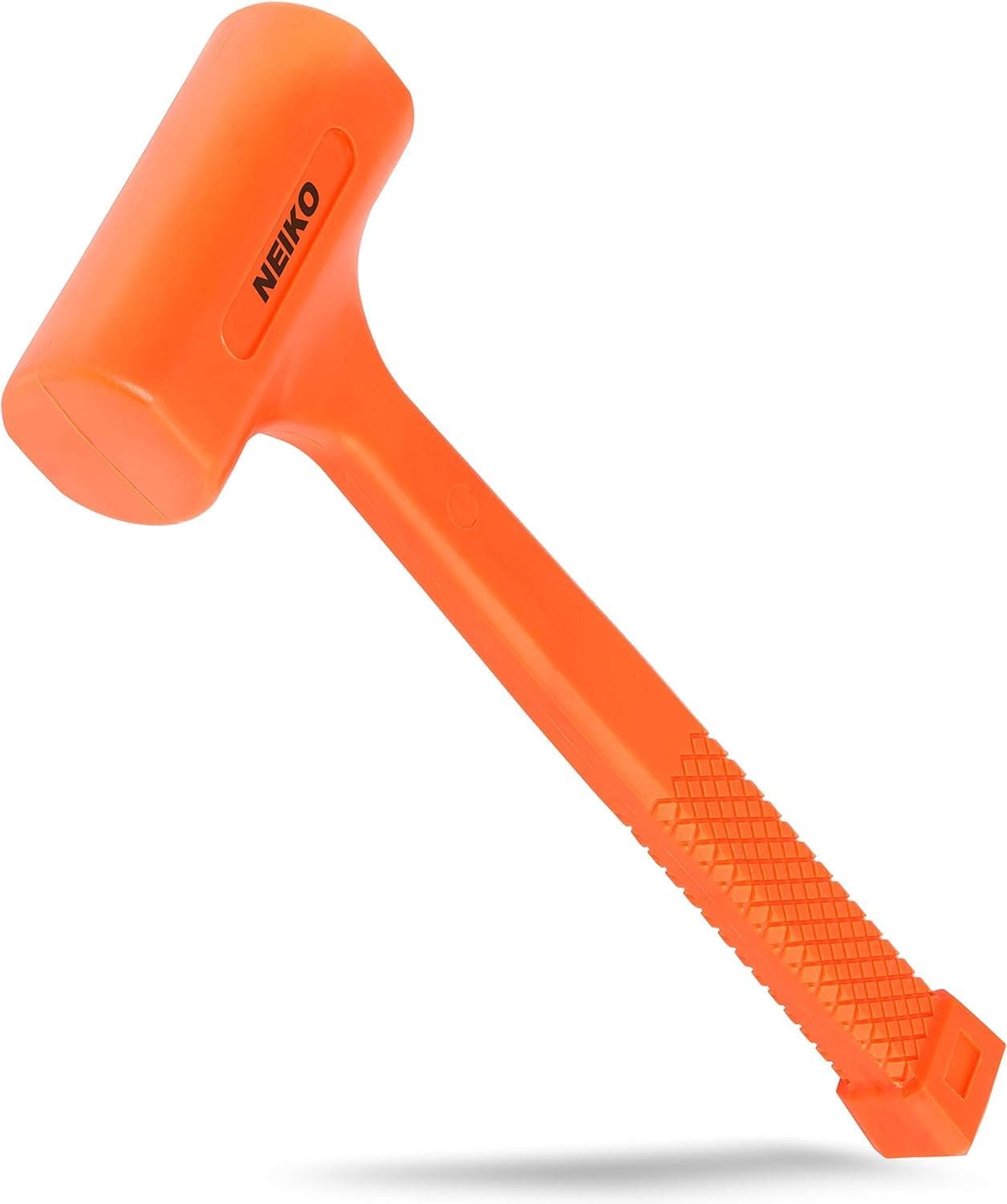 NEIKO 02849A 4 Lb Dead Blow Hammer Neon Orange Unibody Molded Checkered Grip Spark and Rebound Resistant