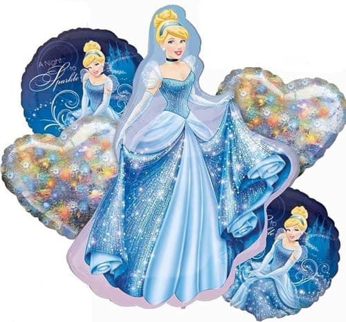 Cinderella Balloon Bouquet - Cinderella Balloons - 5 Count