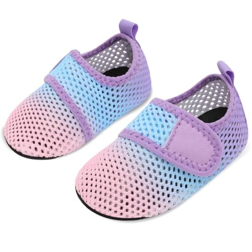 JIASUQI Babys Water Shoes for Girls and Boys Water Shoes for Outdoor Swimming River Pink Blue 6-12 Months
