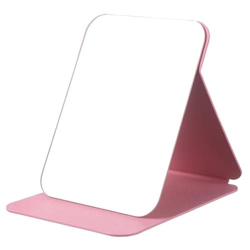 VELINEX Portable Folding Makeup Mirror (Pink) – Adjustable Angle Compact Vanity Mirror | Travel-Friendly Single-Sided Desktop Mirror for Bathroom, Dressing Table & Makeup Use
