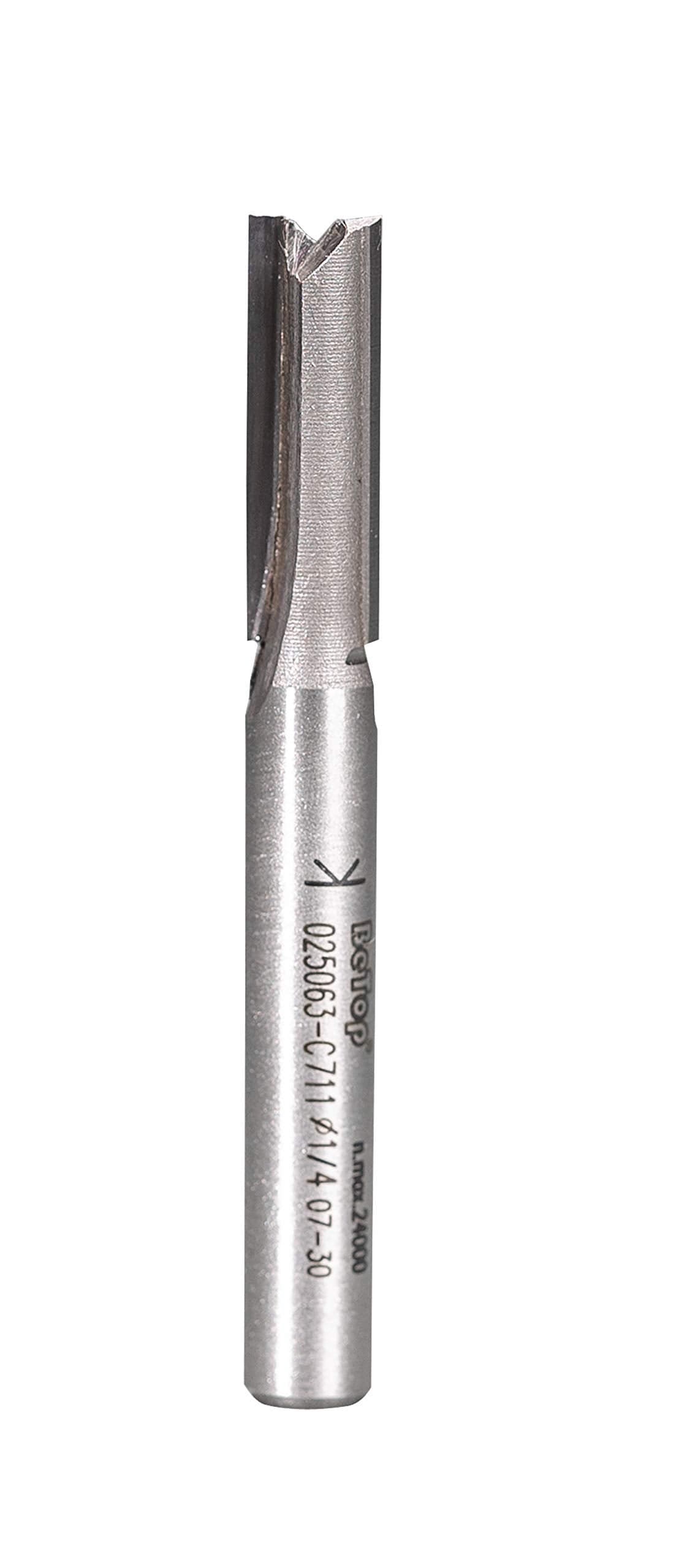 BETOP CarbideTipped Double Flute Straight Bits14 Cutting Dia34 Cutting Length with 14 Shank