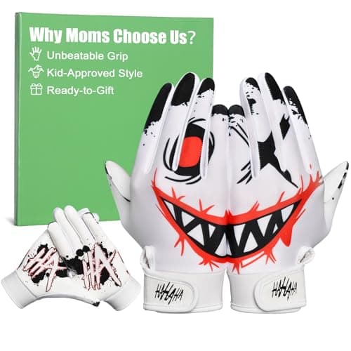 Pixel Panda Youth Football Gloves NonSlip Kids Football Gloves with Super Sticky Grip Palm Breathable Wide Receiver Glove Best Gifts for Boys Girls