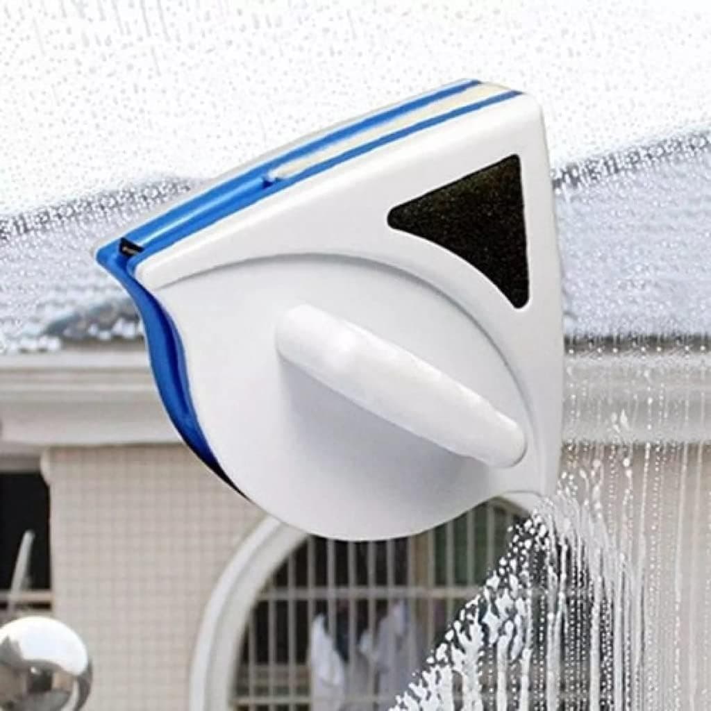 FLOITTUY Magnetic Window Glass Cleaner Doublefaced Glass Cleaner DoubleSide Glazed Two Sided Wiper with 2 Extra Cleaning Cotton Squeegee Washing Equipment Household Magnet