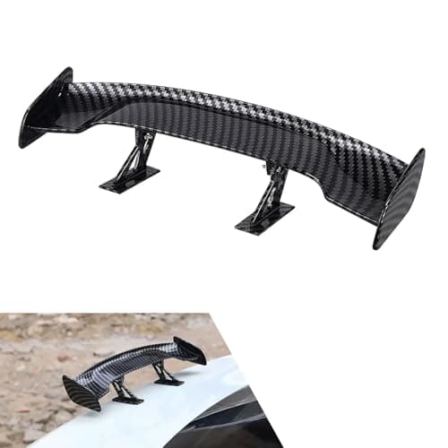 Qurbuns Car Mini Spoiler Wing 965 Carbon Fiber Rear Wing Spoiler ABS Trunk Spoiler Without Perforation Tail Decoration Universal Vehicle Tail Decor Accessories for Men Women Carbon Fiber