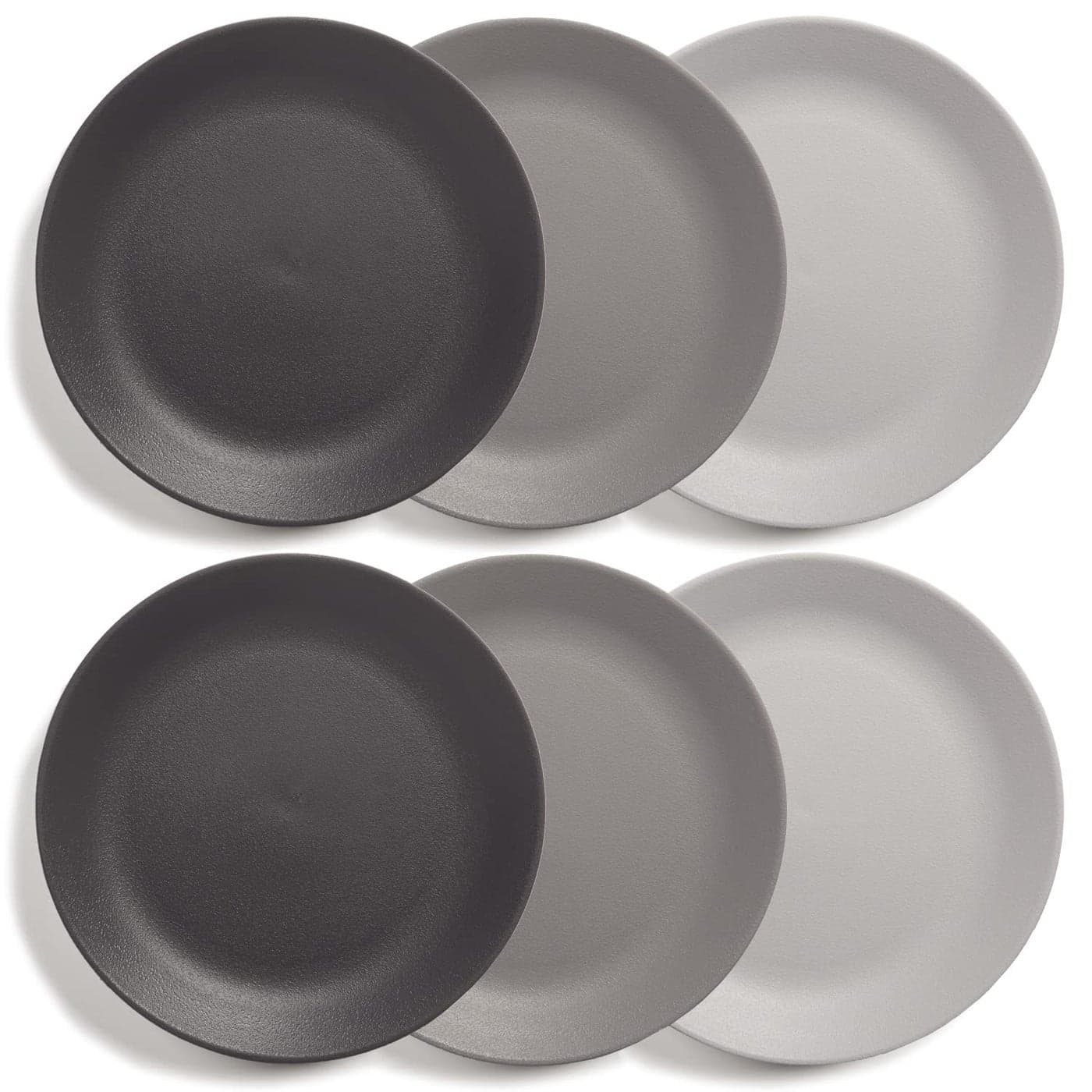 US Acrylic Everest UltraDurable Plastic 10 inch Dinner Plates in Grey Stone Set of 6 Reusable BPAFree Made in the USA Dishwasher Safe Dinnerware