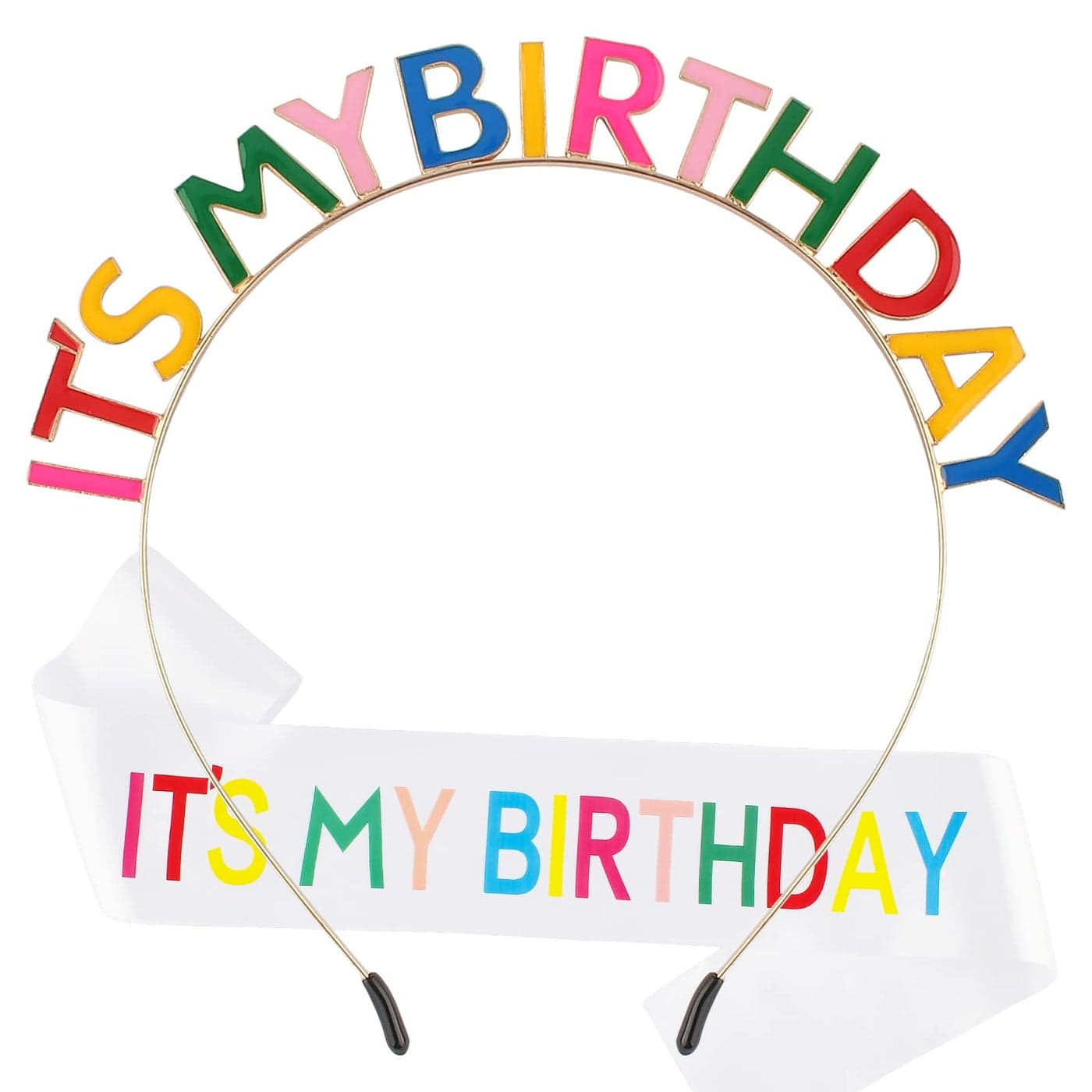 Araluky Birthday Crown Headband Sash for Womens Celebratory Occasions