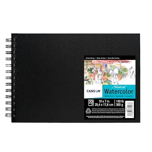 Canson Artist Series Montval Watercolor Paper, Wirebound Pad, 10x7 inches, 20 Sheets (140lb/300g) - Artist Paper for Adults and Students - Watercolors, Mixed Media, Markers and Art Journaling