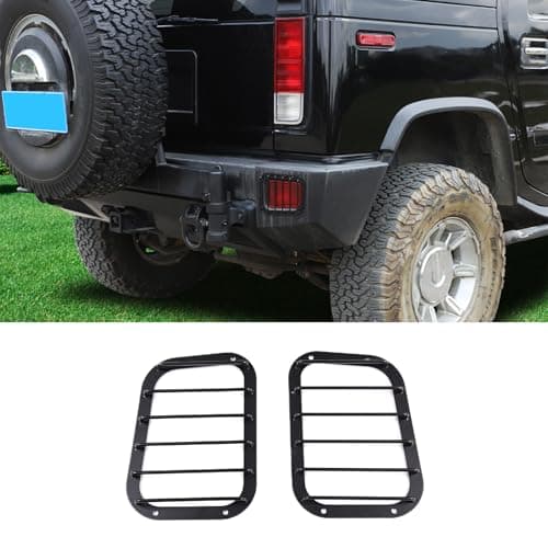 PIUGILH Rear Tail Fog Light Lamp Frame Trim Cover for Hummer H2 2003-2007,Lamp Hoods Guard Decorative Sticker Car Accessories (Sytle A)