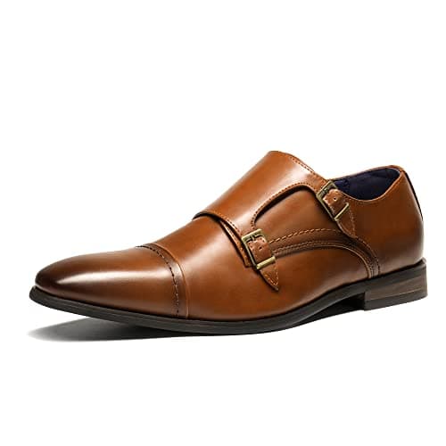 Bruno Marc Men's Dress Loafer Shoes Monk Strap Slip On Loafers,Size 6.5,Camel,HUTCHINGSON_2