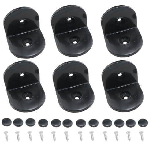 Meuey Lyot 2x2 Inch Black Plastic L-Shaped Corner Bracket, 90 Degree Angle Bracket, 6PCS