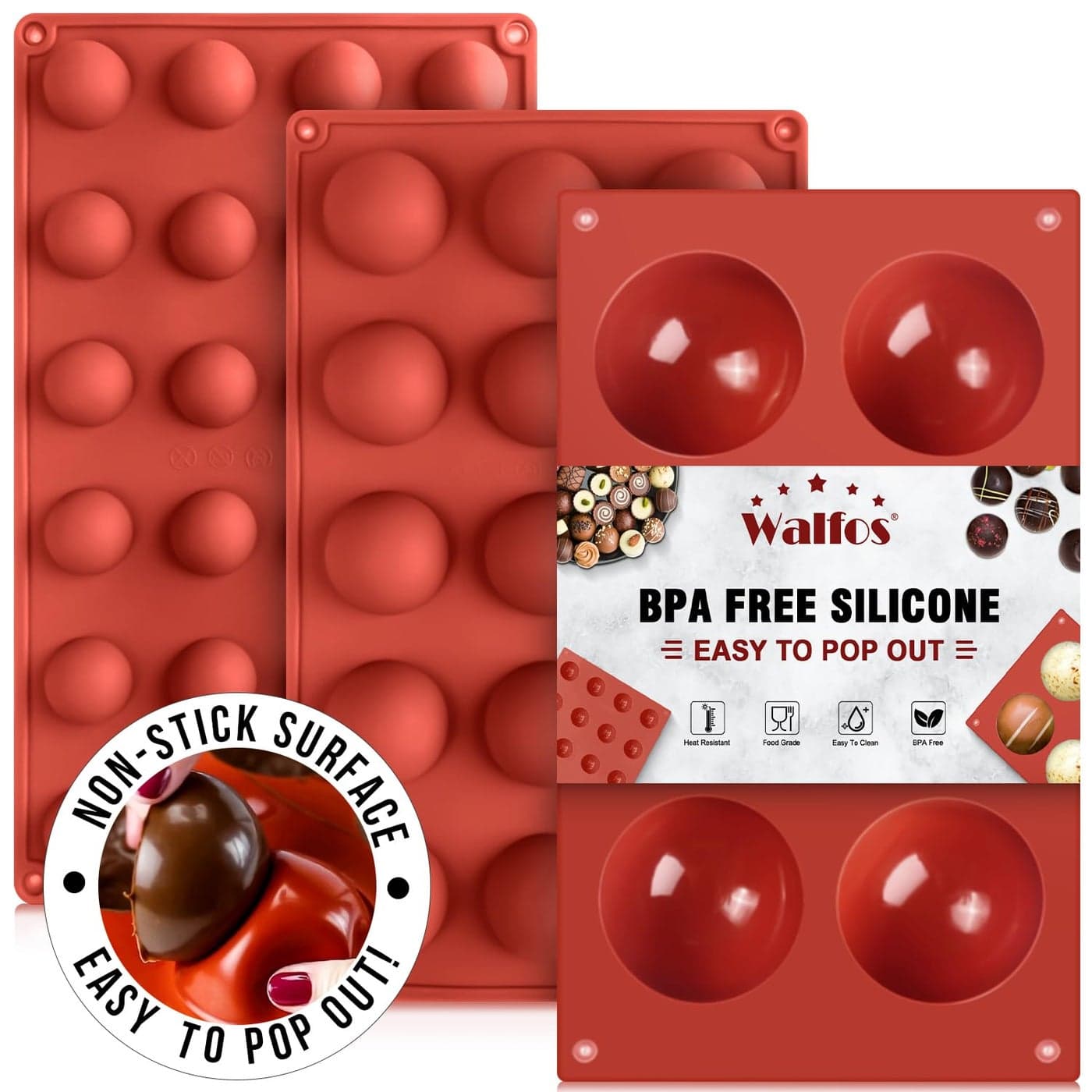 Semi Sphere Silicone Mold Silicone Chocolate Molds3 Packs Baking Molds for Making Chocolate Cake Jelly Dome Mousse 6 Cups 15 Cups and 24 Cups