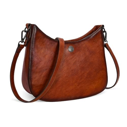 Iswee Brown Purse Medium Crescent Bag Leather Purses for Women Crossbody Bag Shoulder Purse and Handbags Designer Hobo Pocketbooks (Brown)