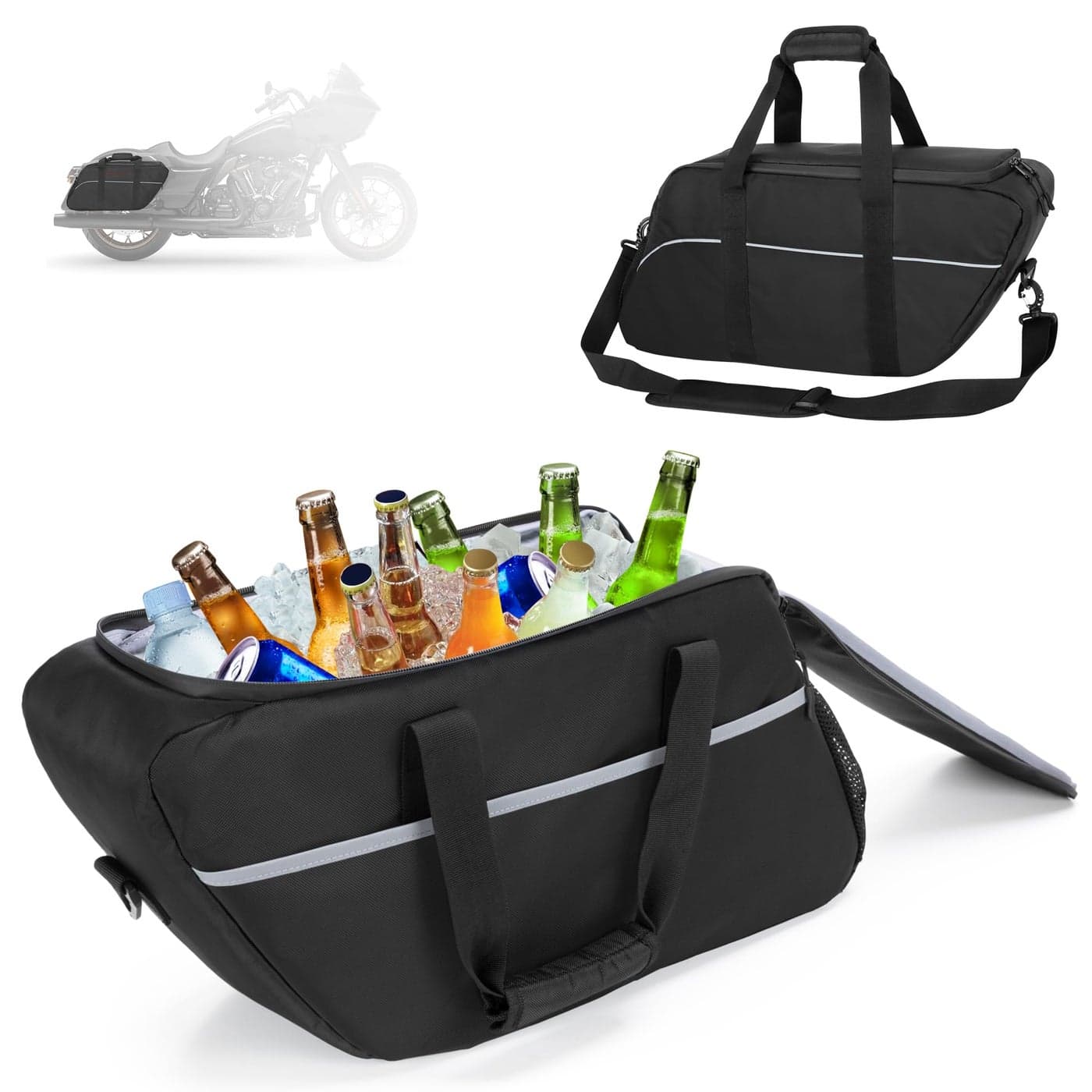 HODRANT Motorcycle Saddlebag Cooler Leakproof Side Bag Liner Compatible With Harley Davidson 19932022 Touring Hard Saddlebag Waterproof Insert Organizer 1 Bag
