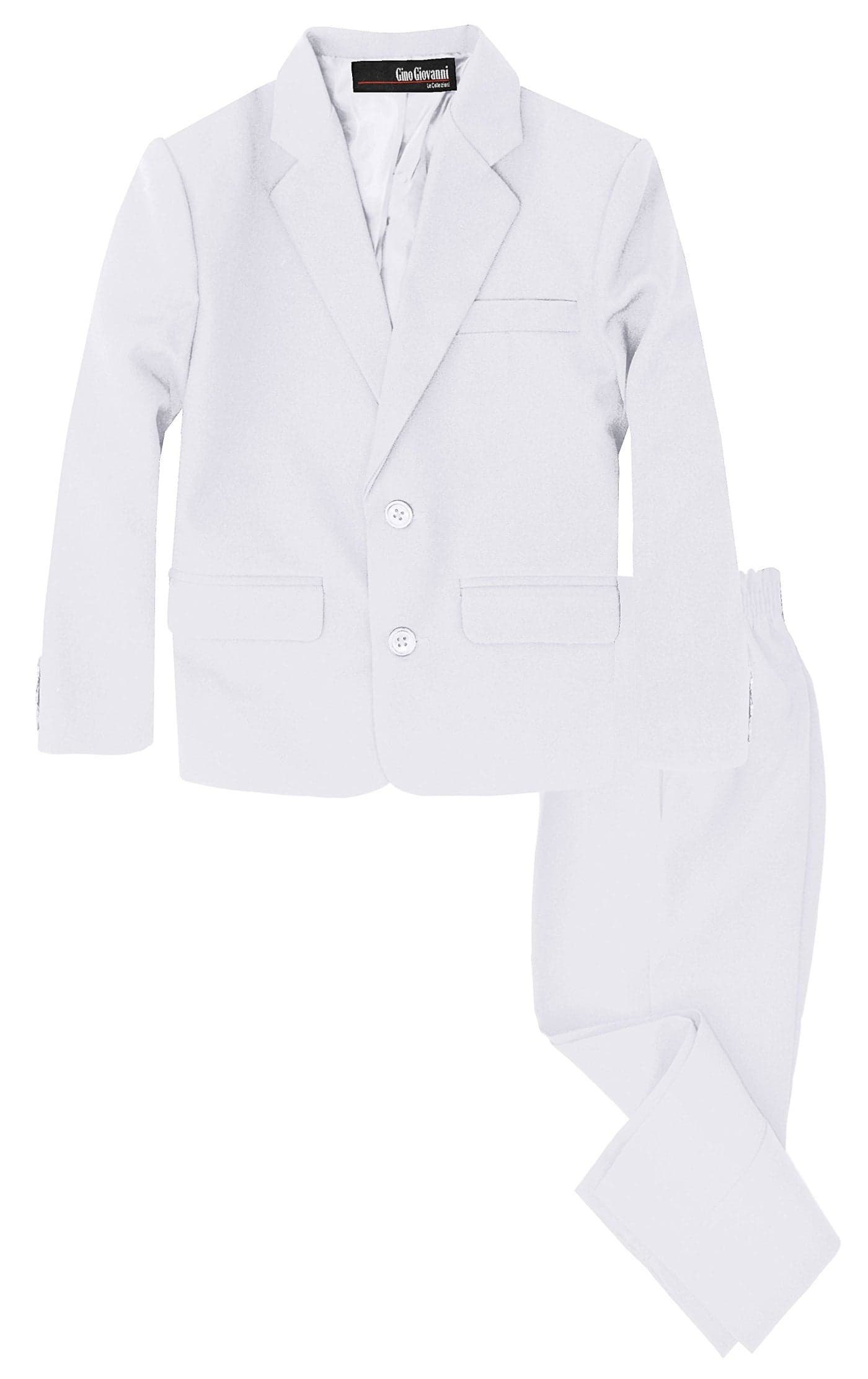 G218 Boys 2 Piece Suit Set Toddler to Teen 10 White